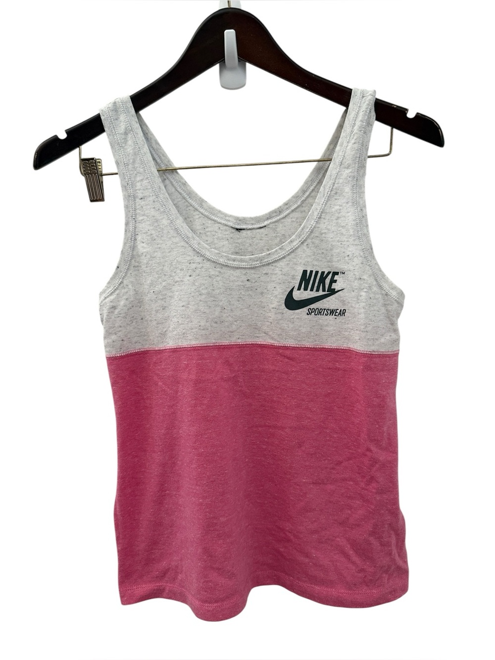 Nike Two-Tone Tank Top in Heather Gray and Pink